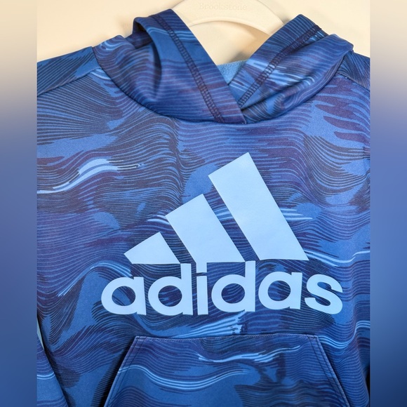 Adidas Kids Camo Blue Hoodie size S(8) - Picture 5 of 11